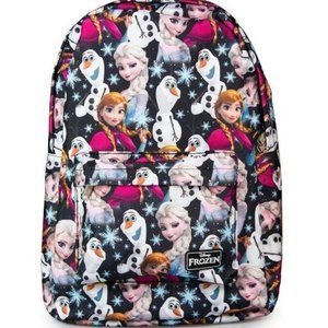 Loungefly Disney Frozen Elsa, Anna and Olaf All Over Print Backpack 16" full siz